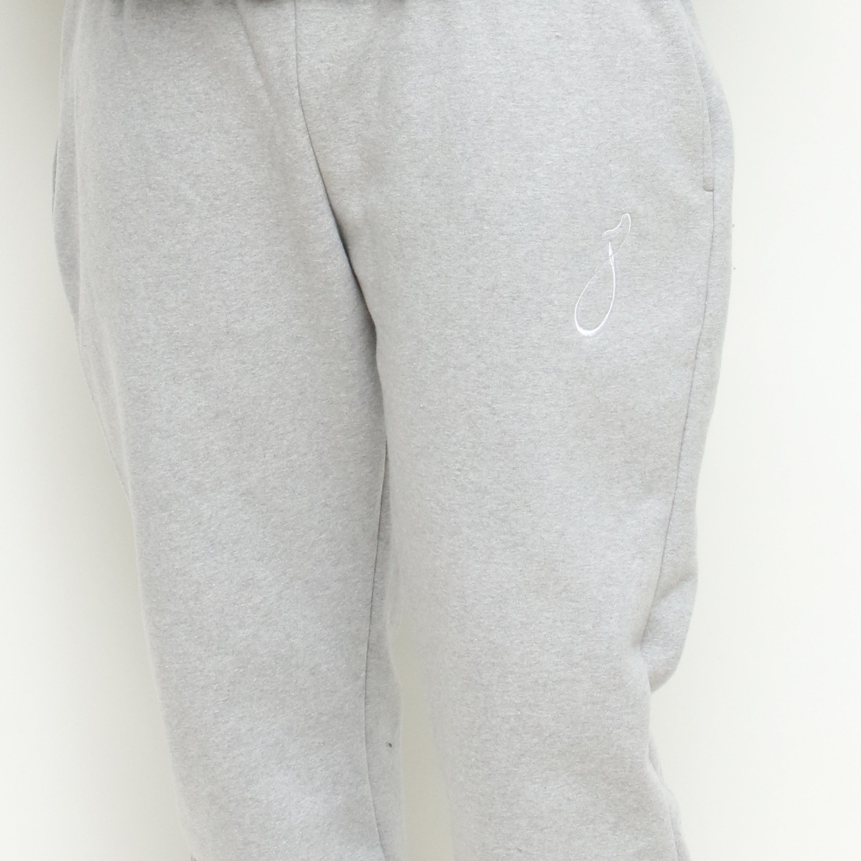 Embroidered Heather Grey Hooded Tracksuit