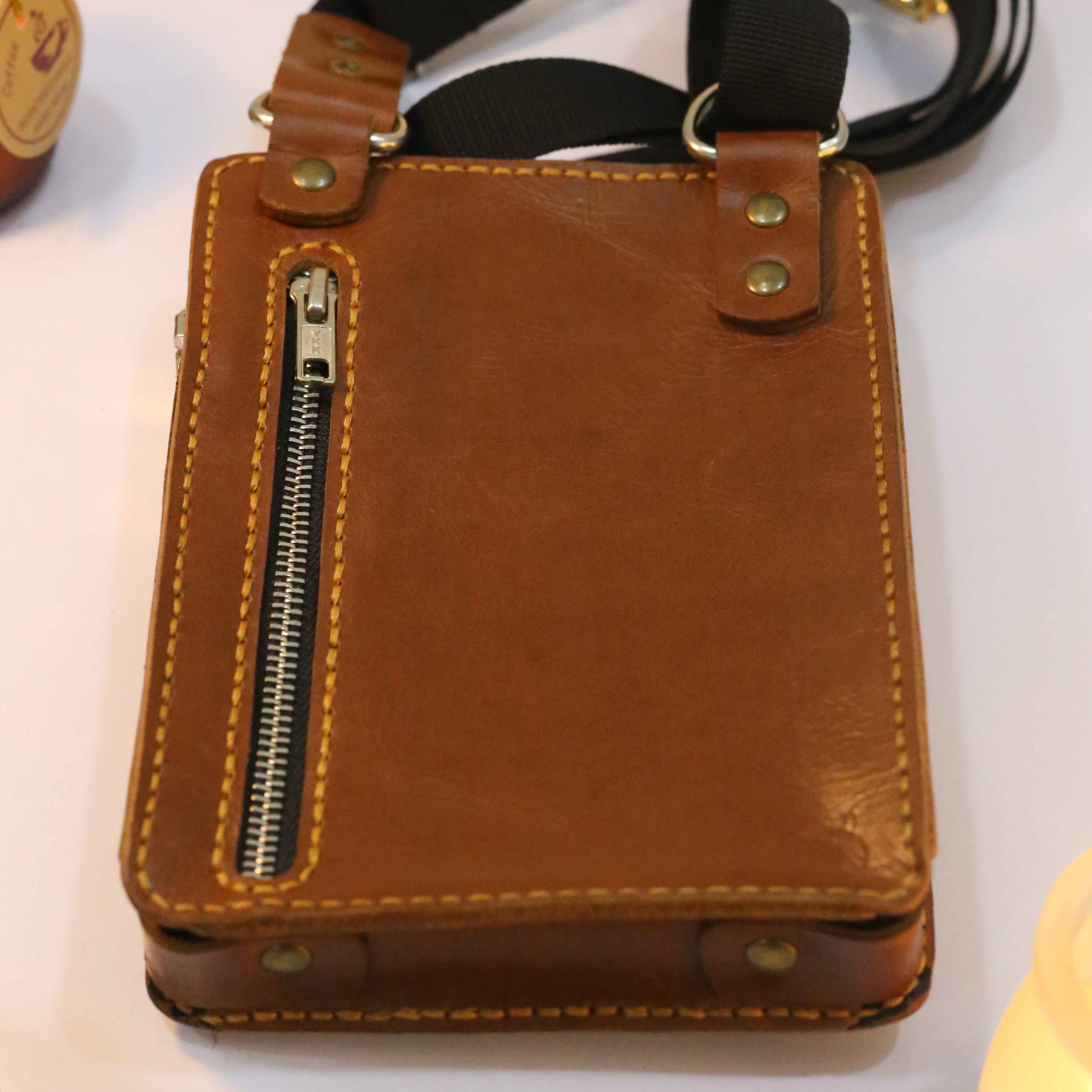 B1 Handmade Leather Crossbody Bag Brown