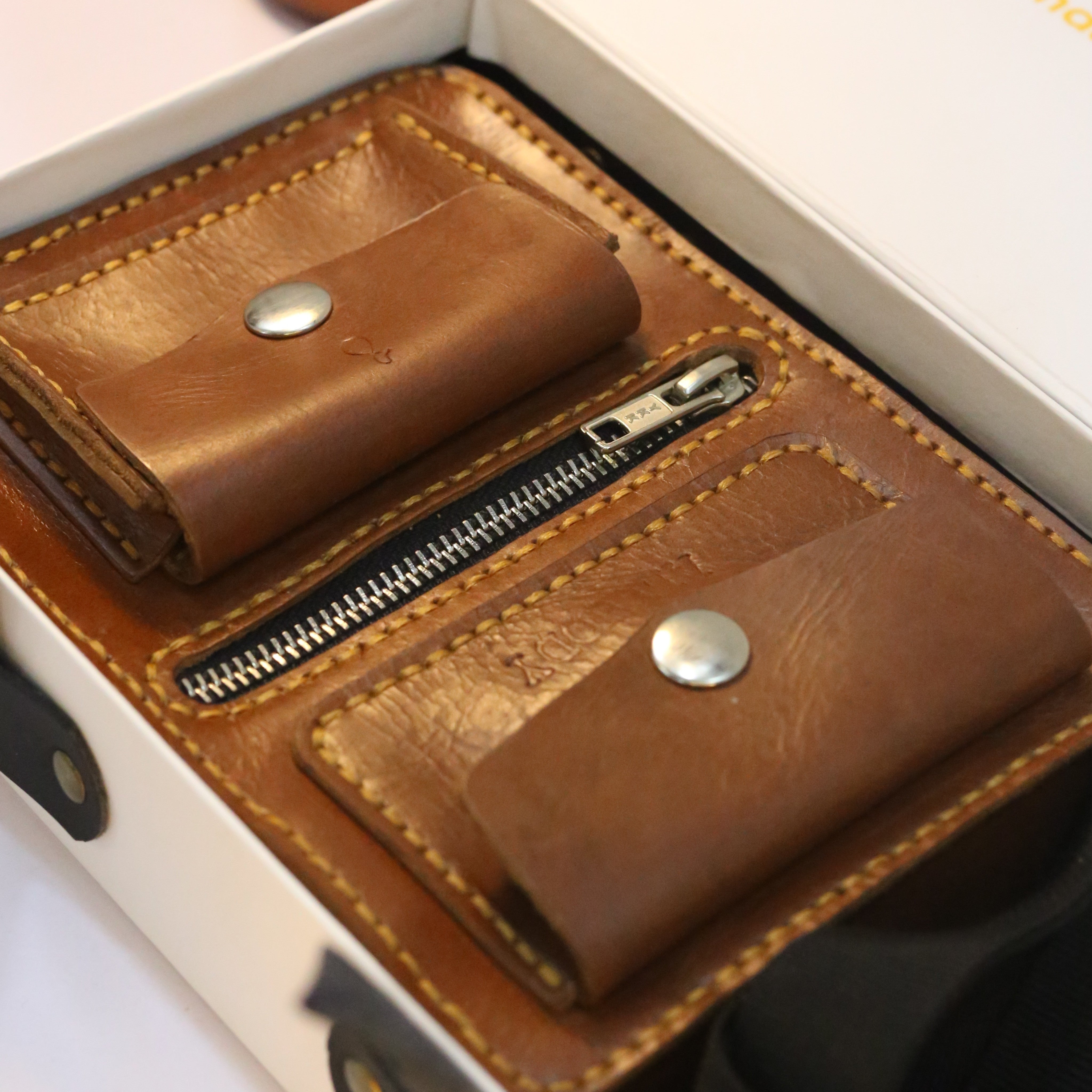 B1 Handmade Leather Crossbody Bag Brown