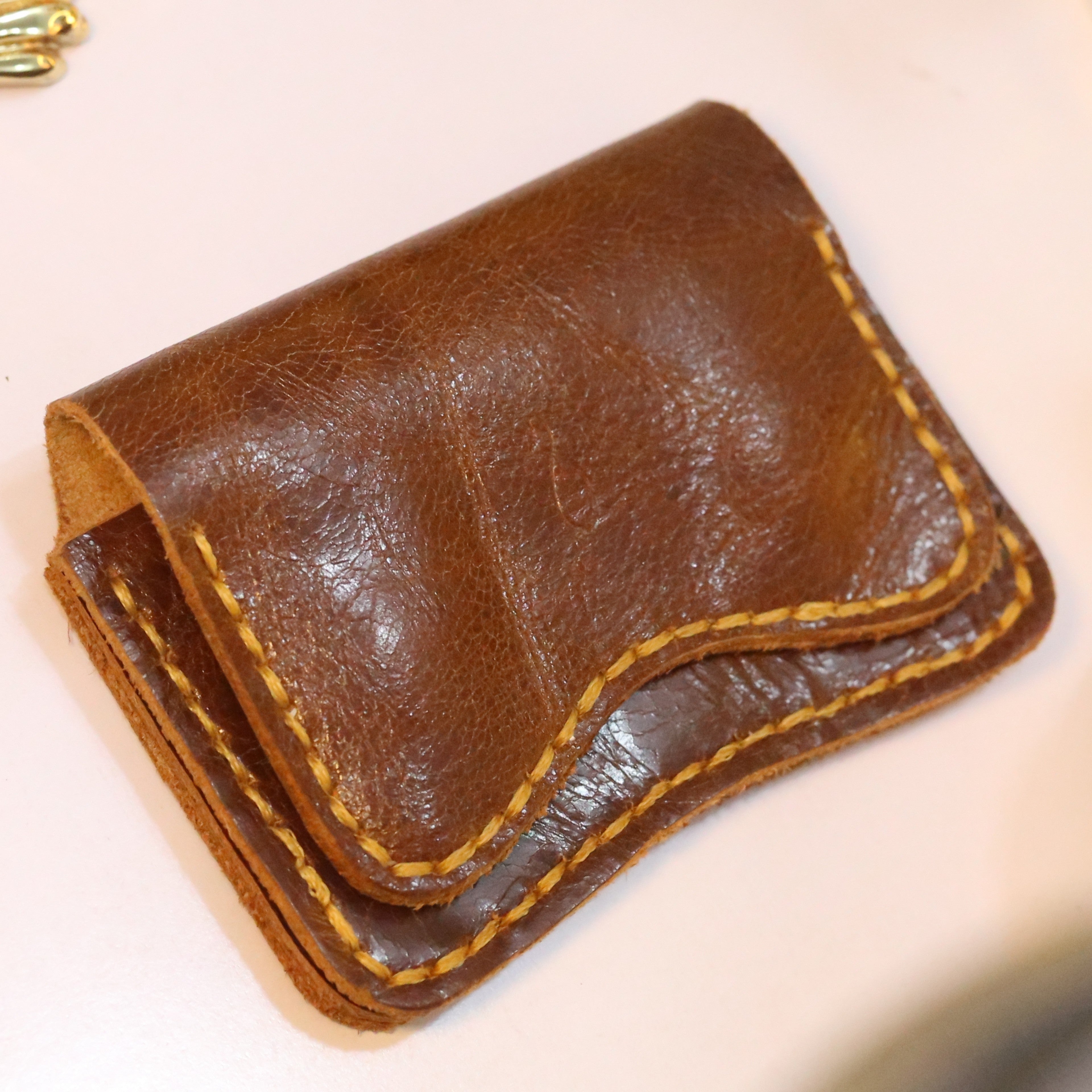 W1 Handmade Leather Card Holder Brown