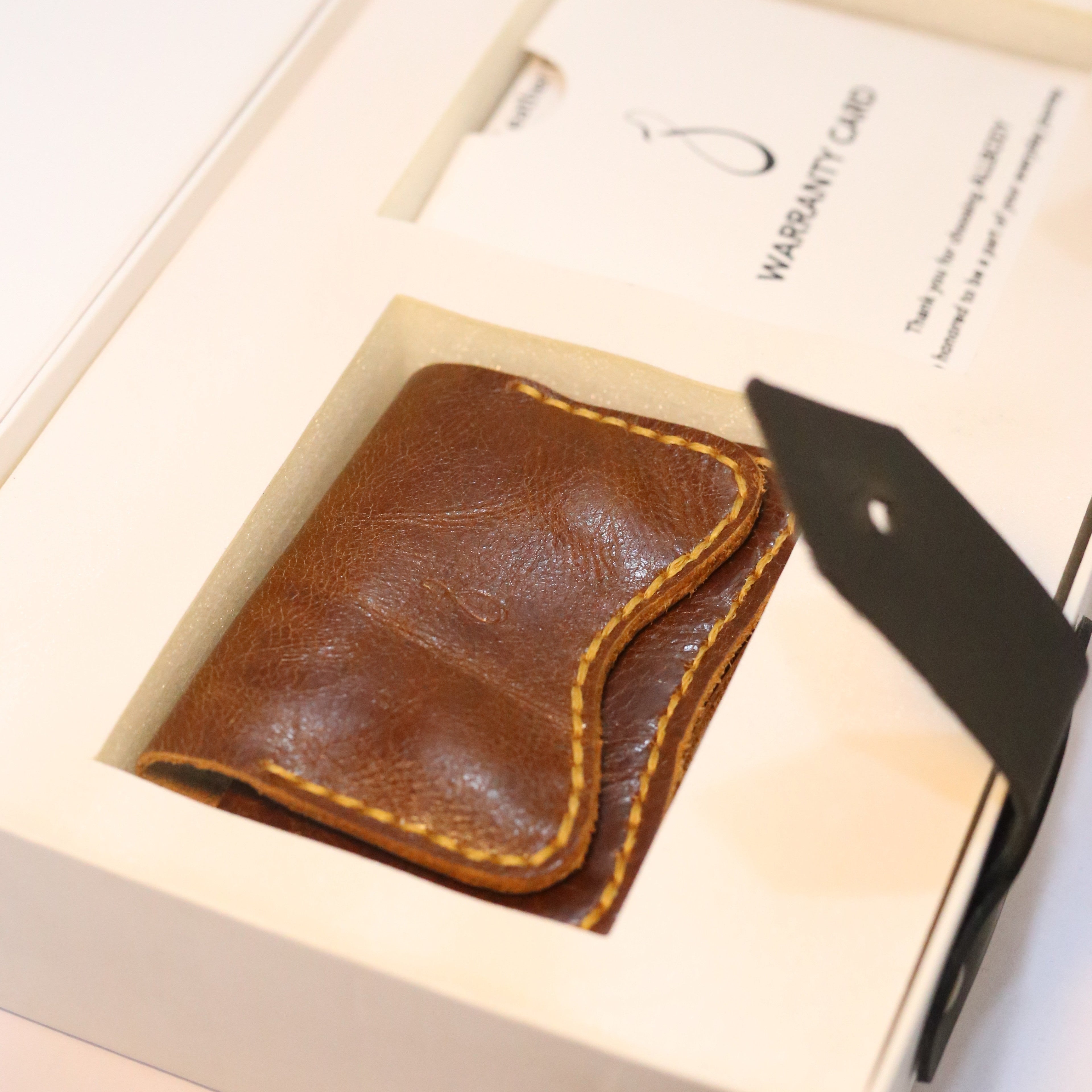 W1 Handmade Leather Card Holder Brown