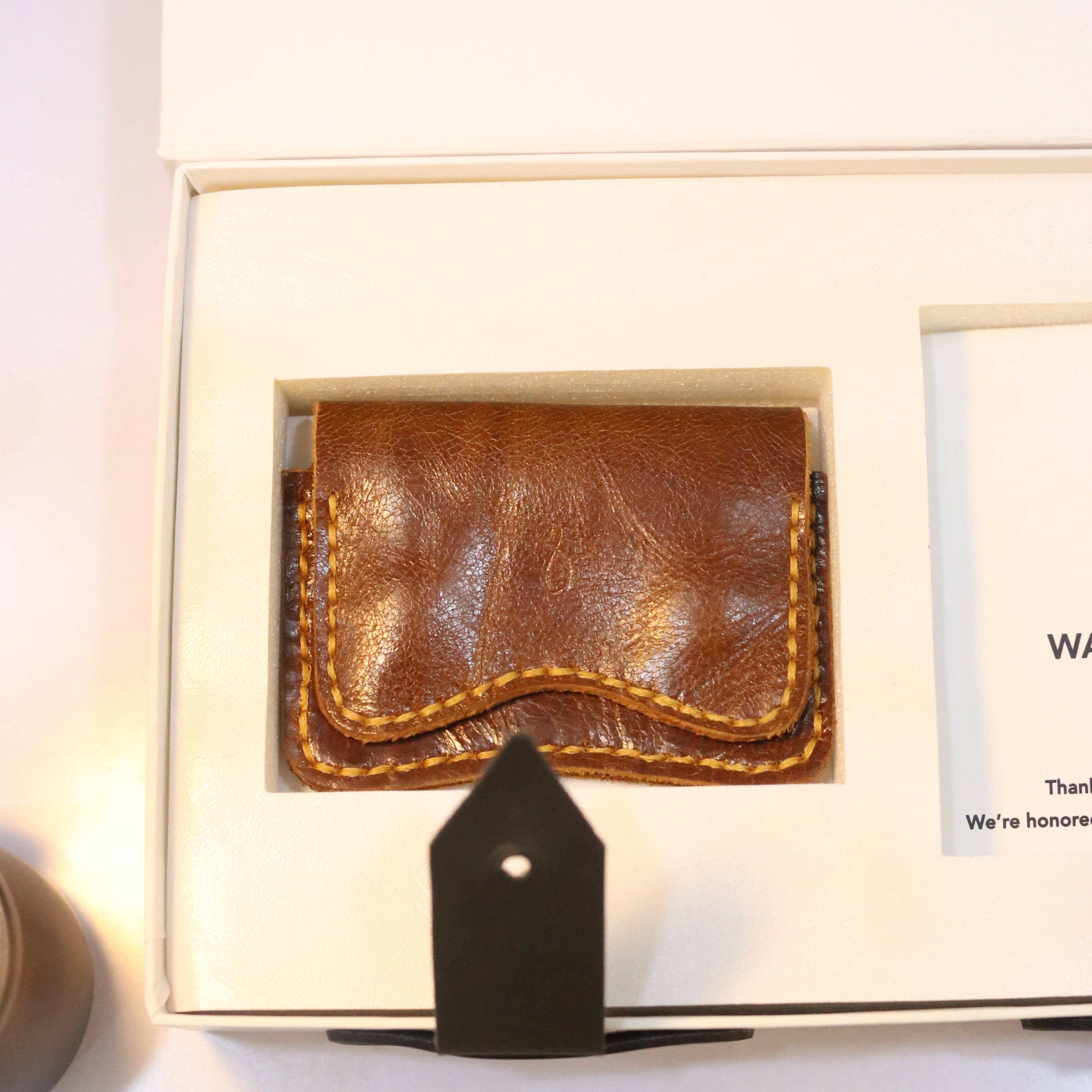 W1 Handmade Leather Card Holder Brown